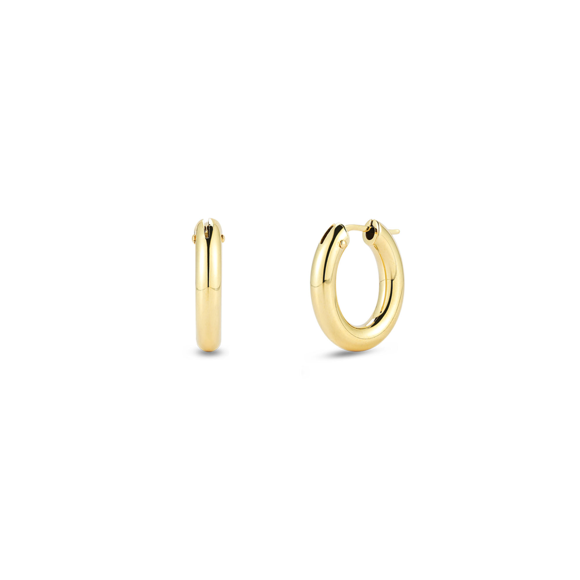 Roberto Coin Basic Yellow Gold Oval Hoop Earrings